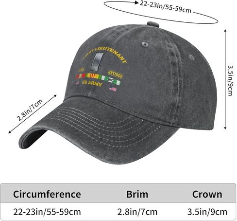 Us First Lieutenant Rank Insignia Emblem(1lt, O‑2) Vietnam Retired Stylish Carbon-Colored Water-Resistant Denim Cowboy Hat Outdoor Adventures All Seasons3 in Saudi Arabia