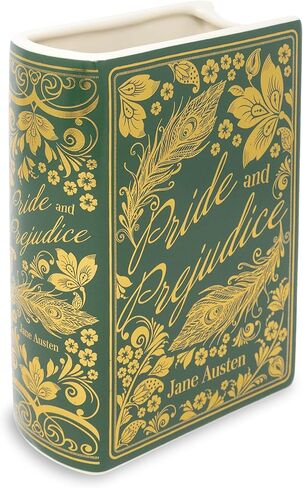 Steel Mill & Co Original Large Book-Shaped Decorative Vase, Ceramic Vases for Home Decor, Cute Bookshelf Decor, Unique Vase for Book Lovers (Pride and Prejudice - Collector's Edition) in Saudi Arabia