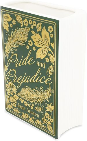 Steel Mill & Co Original Large Book-Shaped Decorative Vase, Ceramic Vases for Home Decor, Cute Bookshelf Decor, Unique Vase for Book Lovers (Pride and Prejudice - Collector's Edition) in Saudi Arabia