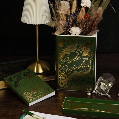 Steel Mill & Co Original Large Book-Shaped Decorative Vase, Ceramic Vases for Home Decor, Cute Bookshelf Decor, Unique Vase for Book Lovers (Pride and Prejudice - Collector's Edition) in Saudi Arabia