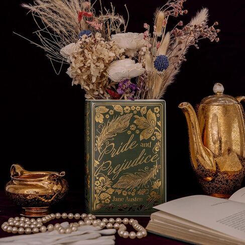 Steel Mill & Co Original Large Book-Shaped Decorative Vase, Ceramic Vases for Home Decor, Cute Bookshelf Decor, Unique Vase for Book Lovers (Pride and Prejudice - Collector's Edition) in Saudi Arabia