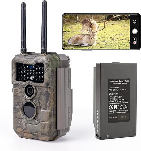 كاميرا GardePro E6 2.0 Pro WiFi Trail (غير خلوية)، صور 64 ميجابكسل، فيديو 4K، هوائيات مزدوجة نطاق 165 قدم، بطارية 7800 مللي أمبير، عرض مباشر، زاوية واسعة 110 درجة، رؤية ليلية بدون توهج، تنشيط الحركة in Kuwait