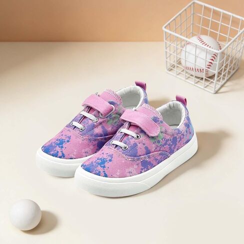 Toddler Shoes for Boys Girls Kids Canvas Sneakers Classic Comfortable Lightweight Running Walking Fashion Casual Little Kid Big Kid Shoes Pink Rainbow in Saudi Arabia