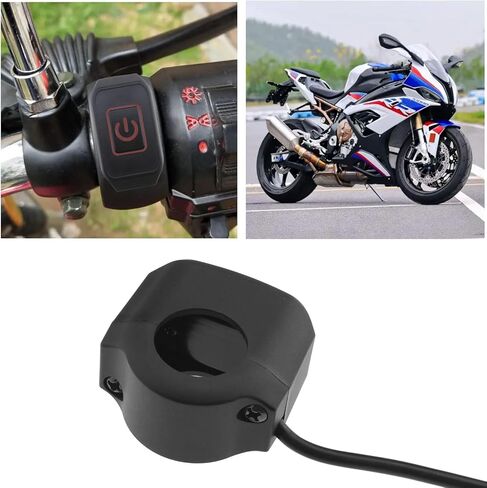 Motorcycle Handlebar Switch 22mm 7/8 Inch Handlebar Headlight Control Push Button Switch Waterproof 12V On/Off Switch with Blue LED Indicator in Saudi Arabia