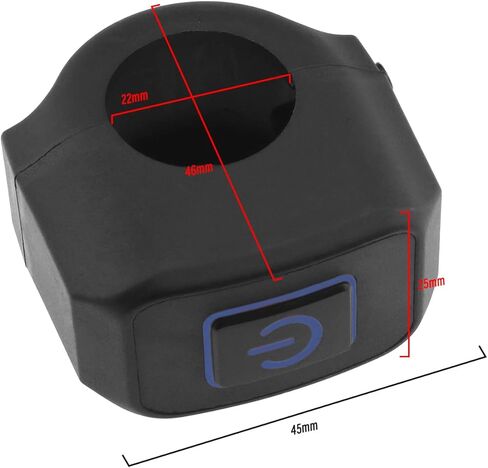 Motorcycle Handlebar Switch 22mm 7/8 Inch Handlebar Headlight Control Push Button Switch Waterproof 12V On/Off Switch with Blue LED Indicator in Saudi Arabia