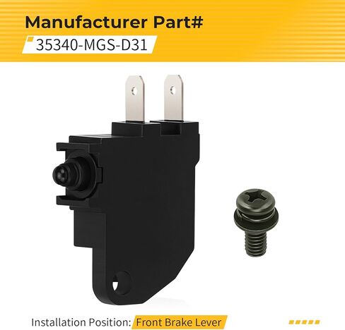 M MATI مقاوم للماء الفرامل الأمامية إيقاف مفتاح الإضاءة لهوندا CBR600RR CBR300R CRF250L Forza 300 XR650L CTX1300 Grom 125 SCL500 Rancher 420 المتمردين فورمان روبيكون 500 ST1300PA 2012-2024 35340-MGS-D31 in Kuwait