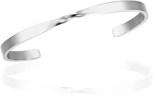 Bracelets for Women, Twisted Cuffs Bracelet made of 316 Stainless Steel, Available in Gold/Silver Dual Colors, is a Birthday Gift Jewelry for Women in Saudi Arabia