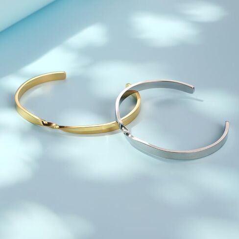 Bracelets for Women, Twisted Cuffs Bracelet made of 316 Stainless Steel, Available in Gold/Silver Dual Colors, is a Birthday Gift Jewelry for Women in Saudi Arabia