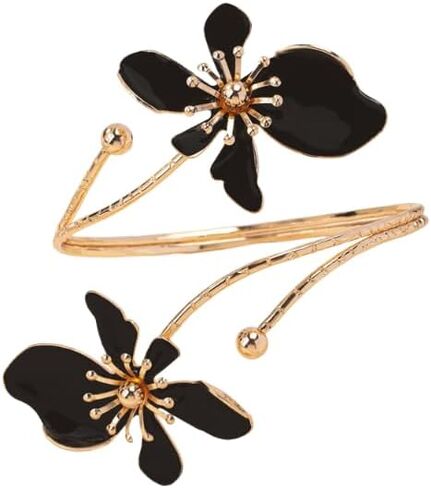 Multi-layered Upper Arm Bracelet Band Cuff Bangle for Women Colorful Dainty Swirl Cross Arm Cuffs Minimalist Coil Bracelet Flower Armband Adjustable Jewelry in Saudi Arabia