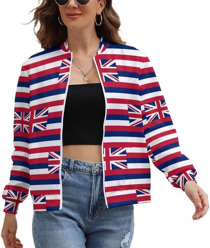 سترة نسائية من Zakqeik بعلم هندوراس بأكمام طويلة وسترة خفيفة الوزن بسحاب in Kuwait