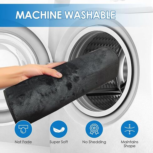 مجموعة سجاد الحمام من إسفنج الذاكرة مكونة من 4 قطع مع مادة مخملية فائقة النعومة، تصميم سفلي غير قابل للانزلاق، قدرة امتصاص عالية، هيكل قابل للغسل في الغسالة، سجاد مثالي للحمام وحوض الاستحمام والدش (أسود) in Kuwait