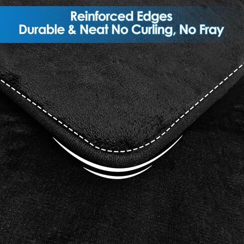 مجموعة سجاد الحمام من إسفنج الذاكرة مكونة من 4 قطع مع مادة مخملية فائقة النعومة، تصميم سفلي غير قابل للانزلاق، قدرة امتصاص عالية، هيكل قابل للغسل في الغسالة، سجاد مثالي للحمام وحوض الاستحمام والدش (أسود) in Kuwait