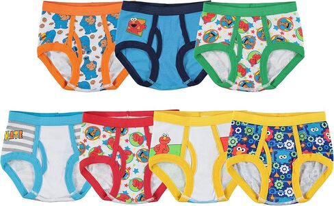 Sesame Street Boys' 7 10-PK 100% Combed Cotton Underwear WithFavorites like Elmo, Big Bird in sizes 18M, 2/3T, 4T, 7-Pack Cookie Monster in Kuwait