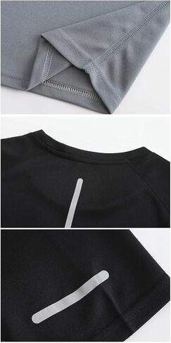 4PCS Men's Dry Fit Athletic Shirts, Short Sleeve Moisture Wicking Workout Tees, Raglan Activewear with Reflective Stripe in Saudi Arabia