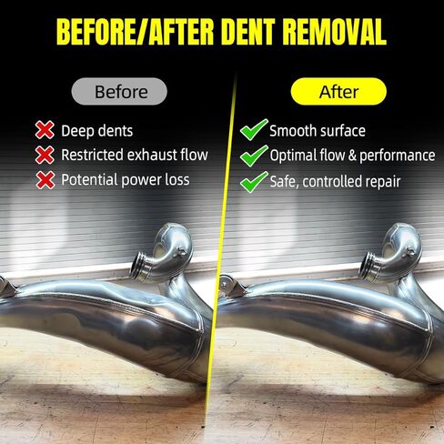طقم إصلاح دنت أنبوب العادم مع نظارات أمان، مناسب للدراجة النارية 125 150 200 250 300 cc ثنائية الأشواط، مقياس أمان 100 رطل لكل بوصة مربعة in Saudi Arabia
