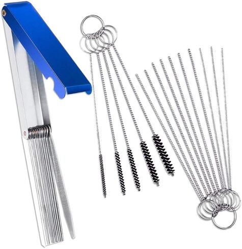 Carburetor Carbon Dirt Jet Remove Cleaner 13 Cleaning Wires Set with 10 Cleaning Needles and 5 Nylon Brushes Tool Kit for Motorcycle ATV Moped Welder Carb in Saudi Arabia