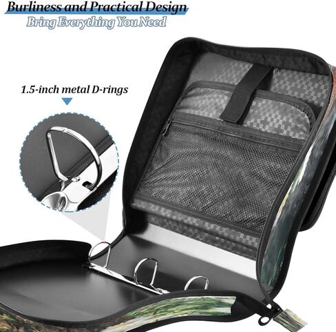 3 D-Ring Zipper Binder Bag, Cardinals Perched Removable Binder with Zipper Case Hold 300+ Sheets& 13 Inch Laptop for School Office Supplies Organizer in Saudi Arabia