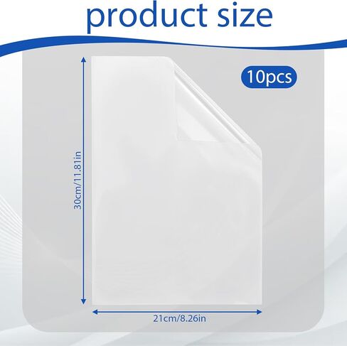 Clear Dry Erase Board Sticker Paper, 10 Sheets of A4 Clear Removable Dry Erase Sheets Paper Transparent White Boards Sticker for Wall/Desk/Refrigerator/Door/Locker/Home/Office/Classroom in Saudi Arabia