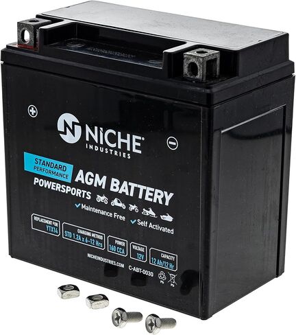 بطارية وشاحن NICHE YTX14 AGM مختومة صيانة مجانية 160CCA 12V 12Ah لدراجة نارية Harley Davidson سوزوكي Buell ATV (مفعل من المصنع) in Kuwait