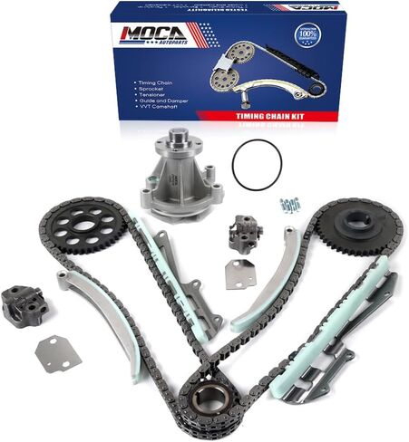 MOCA مجموعة أدوات سلسلة التوقيت مضخة مياه تناسب 97-01 لفورد E-150 وE-250 Econoline (عربة النادي) و97-00 لفورد إكسبيديشن و97-01 لفورد لـ F-150 وF-250 4.6L V8 SOHC VIN CODE "W" - ROMEO in Saudi Arabia