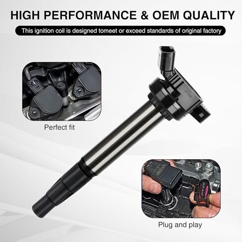 4 قطع ملف الإشعال UF596 متوافق مع تويوتا كورولا بريوس ماتريكس CHR 2009-2017 لكزس CT200h 2011-2016 سليل iM xD بونتياك فيبي 1.8 L4 استبدال # UF619 C1714 90919-02252 in Kuwait