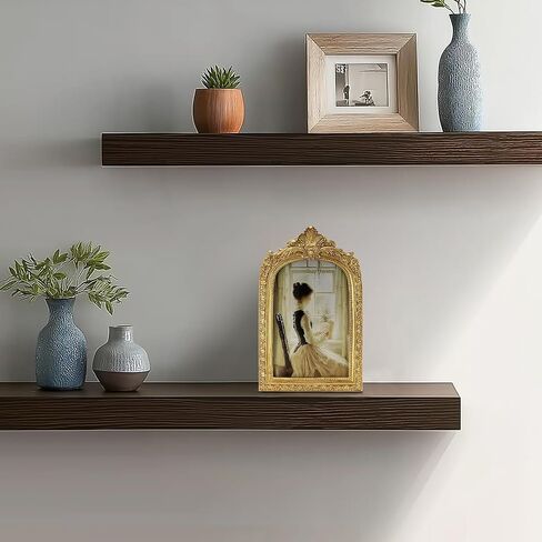 Vintage Picture Frame, Gold Vintage Arched Frame Decor for Tabletop and Wall Mounting, Antique Arched Photo Decor for Home, Gold, 4x6 Inch in Saudi Arabia