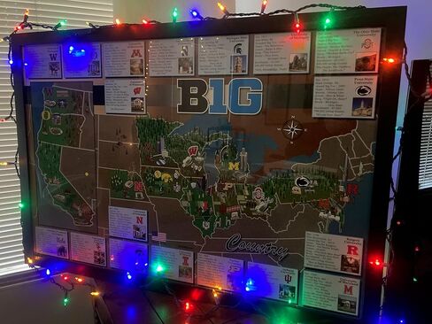 NEW Officially Licensed 2025 Big Ten Conference Map/Poster (XL Size = 24" x 36"), 18 World Class Universities in Saudi Arabia