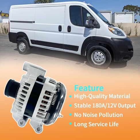 68271769AA 180A 12V Alternator Compatible With 2014-2021 Ram Promaster 1500, 2015-2021 Ram Promaster 2500, 2015-2021 Ram Promaster 3500 3.6L (220) V6 Replace #421000-7120 421000-7110 in Kuwait