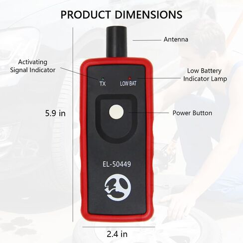 EL-50449 مع أداة إعادة ضبط TPMS لبطارية 9 فولت لفورد لينكولن للميركوري، أداة إعادة تعلم مستشعر ضغط الإطارات السريعة وأداة البرمجة لـ F150 F250 Fusion Edge Escape Ranger Explorer Transit in Kuwait