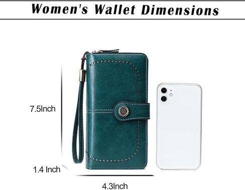 RFID Blocking Vintage Wristlet Wallet for Women - Spacious Credit Card Coin Phone Holder-Brown in Saudi Arabia