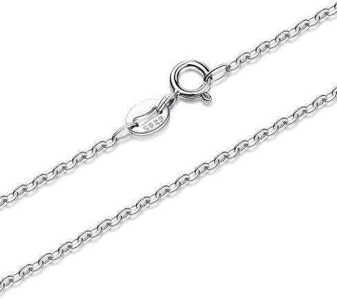925 Sterling Silver Necklace, 1mm Wide 45cm Chain, Water Resistant Anti-Tarnish in Saudi Arabia