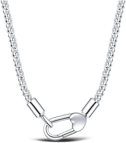 925 Sterling Silver Chain Necklace for Women 2.9mm Popcorn Chain, Twist Chains Necklace Spring Buckle Clasp, Hypoallergenic Sturdy Super Strong Trendy Necklace for Women and Men 17.7 Inches in Kuwait