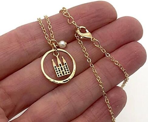 قلادة معبد من خرز دودل باللون الذهبي، مجوهرات المعبد، أحب رؤية المعبد بسلسلة مقاس 16 بوصة - 18 بوصة in Kuwait