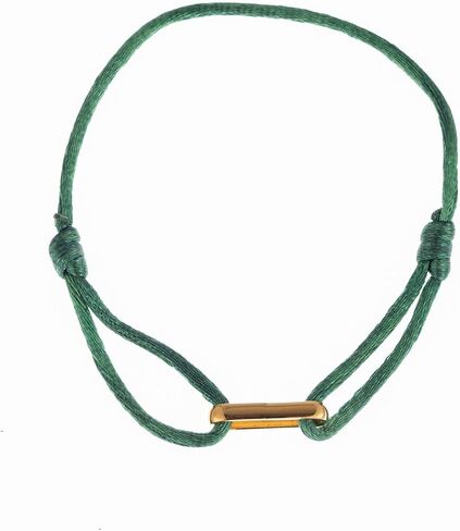 String Bracelet with Adjustable Cord Stainless Steel Women&Men Bracelet 18K Gold Plated Jewelry Gift for Her&Him(Green) in Saudi Arabia