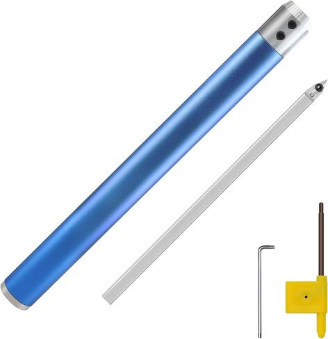 Carbide Roughing Tool for Wood Lathe - Pre-installed 11mm Ci2 Square Insert for Fast Stock Removal, Woodturning Rougher with Stainless Steel Arbor, Aluminum Alloy Handle in Saudi Arabia