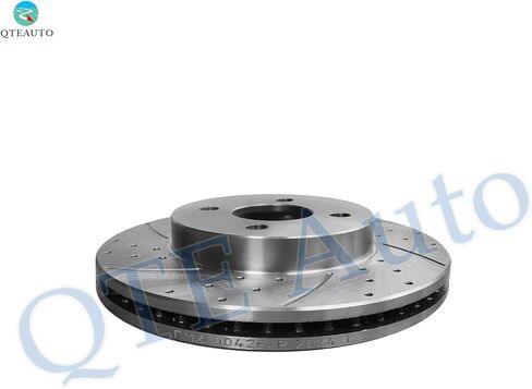 PM Auto Front 256.05mm Drilled Slotted Brake Disc Rotors Compatible With 2005-2010 Chevrolet Cobalt in Saudi Arabia