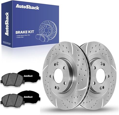 AutoShack Front Vented Coated Brake Rotors + Premium Ceramic Pads 6-PC Brake Kit Replacement for 2013-2016 Hyundai Santa Fe 2013-2016 Hyundai Santa Fe XL ArmorStop 12.6" (320 mm) in Saudi Arabia