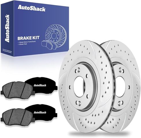 AutoShack Front Vented Coated Brake Rotors + Premium Ceramic Pads 6-PC Brake Kit Replacement for 2013-2016 Hyundai Santa Fe 2013-2016 Hyundai Santa Fe XL ArmorStop 12.6" (320 mm) in Saudi Arabia
