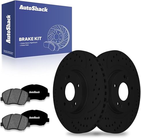 AutoShack Front Vented Coated Brake Rotors + Premium Ceramic Pads 6-PC Brake Kit Replacement for 2013-2016 Hyundai Santa Fe 2013-2016 Hyundai Santa Fe XL ArmorStop 12.6" (320 mm) in Saudi Arabia