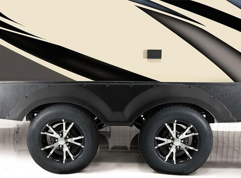 Tough Grade 68.5" x 12" x 3" Tandem Fender Skirt | Vacuum-Formed ABS Plastic | Impact & Corrosion Resistant | Made in USA | Black or White (Black, 2 Pack) in Saudi Arabia