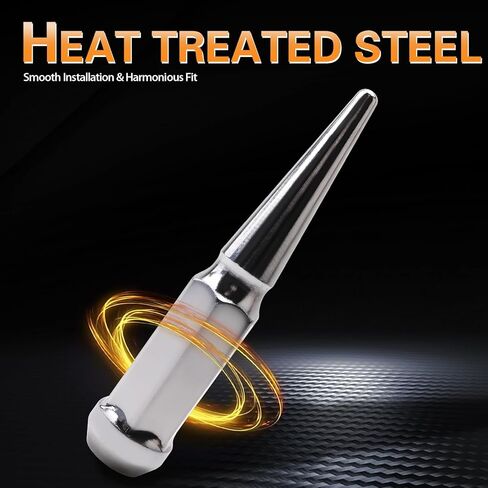 M9x16-18 Lug Nut Wheel Spike Lug Nuts & Cone/Conical Bulge Seat kit，Compatible with RAM 1500 2002-2010 & RAM 2500 1994-2010 & RAM 3500 1994-2010 & Chassis CAB 2013-2018 LT More Replace Set of 32+1 in Kuwait