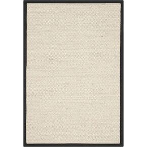 SAFAVIEH Natural Fiber Collection Area Rug - 2'6" x 4', Marble & Black, Sisal, Woven Design with Border (NF143A) in Saudi Arabia