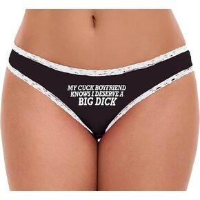 Knaughty Knickers My Cuck Boyfriend Knows I Deserve A Big Dick Huge Cock Black and White Bikini Panties Adult Flirty Fun in Saudi Arabia