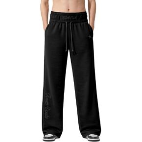 Baggy Sweatpants Elastic Double Waisted Wide Leg Sweatpants for Men Baggy Y2K Loose Pants with Pockets in Saudi Arabia