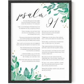 HAUS AND HUES Psalm 91 Wall Art - Bible Verses Wall Art, Religious Wall Quotes Bible Verse, Artwork with Scripture Art, Religious Gifts for Women, Christian Prints and Posters (Unframed, 16x20) in Kuwait