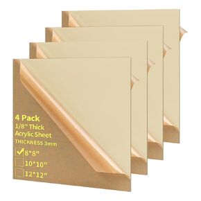 10 Pcs Colored Acrylic Sheets, Cast Acrylic Sheet 8 x 8 Inch(1/8" Thick), Laser Cutting Plastic Sheet for DIY Craft Items, Signs (No Transparent） in Kuwait
