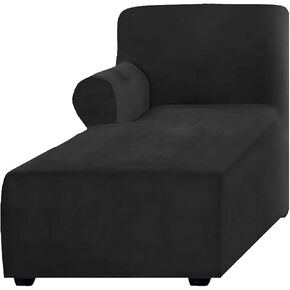L Shaped Couch Cover Velvet Chaise Lounge Cover, Soft Chaise Slipcover with Left/Right Arm Furniture Protector for Living Room for loveseat sectional Sofa (Color : White, Size : Left) in Saudi Arabia
