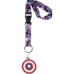Bioworld Marvel Captain America Wrist Strap Lanyard for Keys with 2" Rubber Keychain Hand and Wrist Lanyard Strap in Saudi Arabia