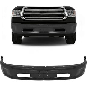 شريط وجه المصد الأمامي متوافق مع 2013-2018 Ram 1500 2019-2024 Ram 1500 بديل كلاسيكي لـ CH1002401 68160856AC W/O فتحات الاستشعار وفتحات مصابيح الضباب، مسحوق فولاذي مطلي باللون الأسود قطعتين in Kuwait
