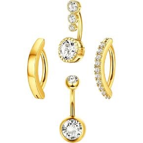 UBGICIG 14G حلقات زر البطن المتدلية للنساء - 316L حلقات زر البطن من الفولاذ الجراحي دمعة أوبال تشيكوسلوفاكيا الفرس مجوهرات ثقب البطن in Kuwait